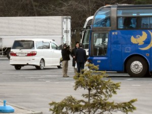 インタビューの風景。安達太良 SA にて。